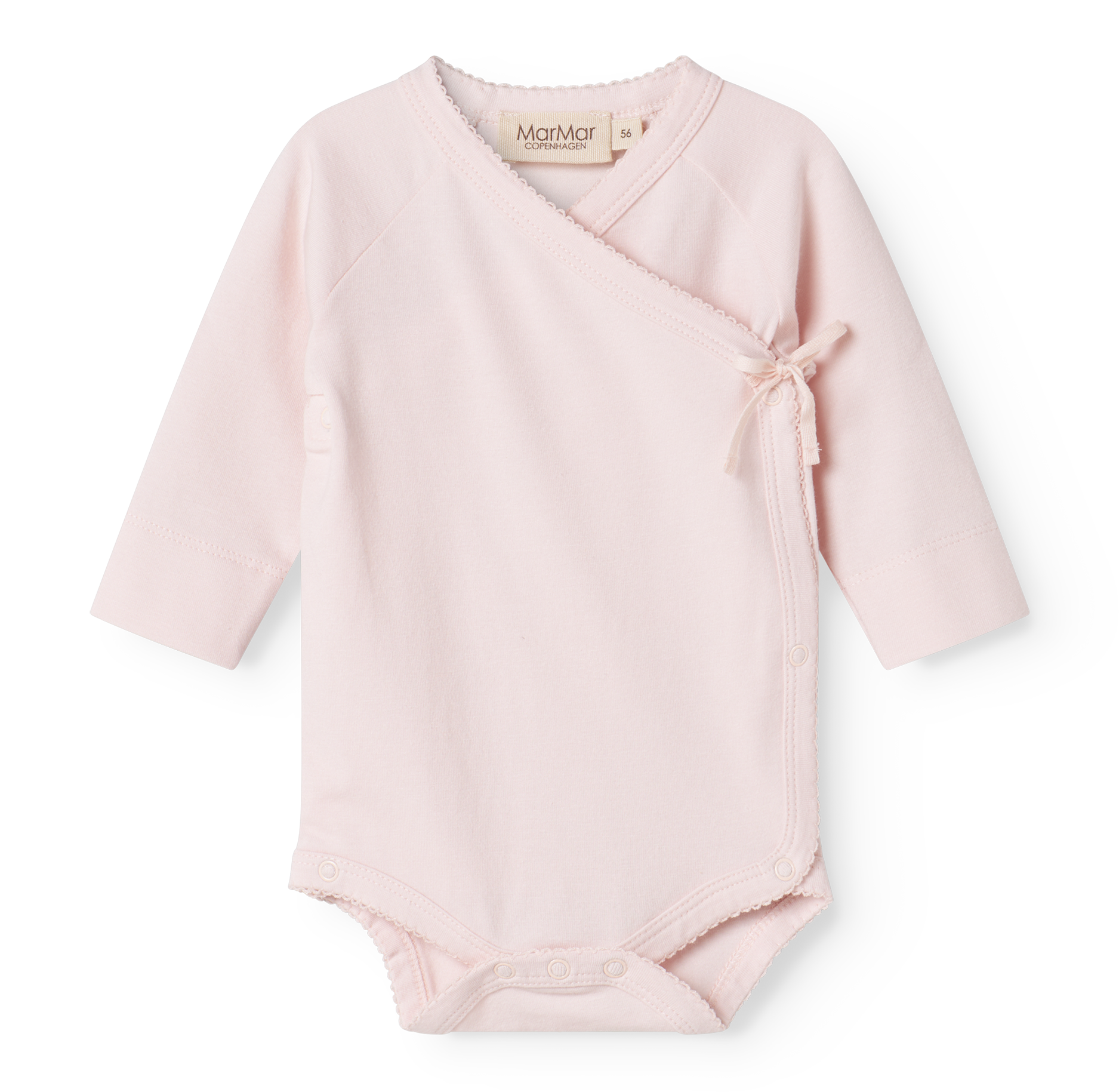 MarMar Copenhagen Belita Wikkelromper met Lange Mouwen – Zacht Baby Romper  Biologisch Katoen & TENCEL™ Modal rosa licht roze
