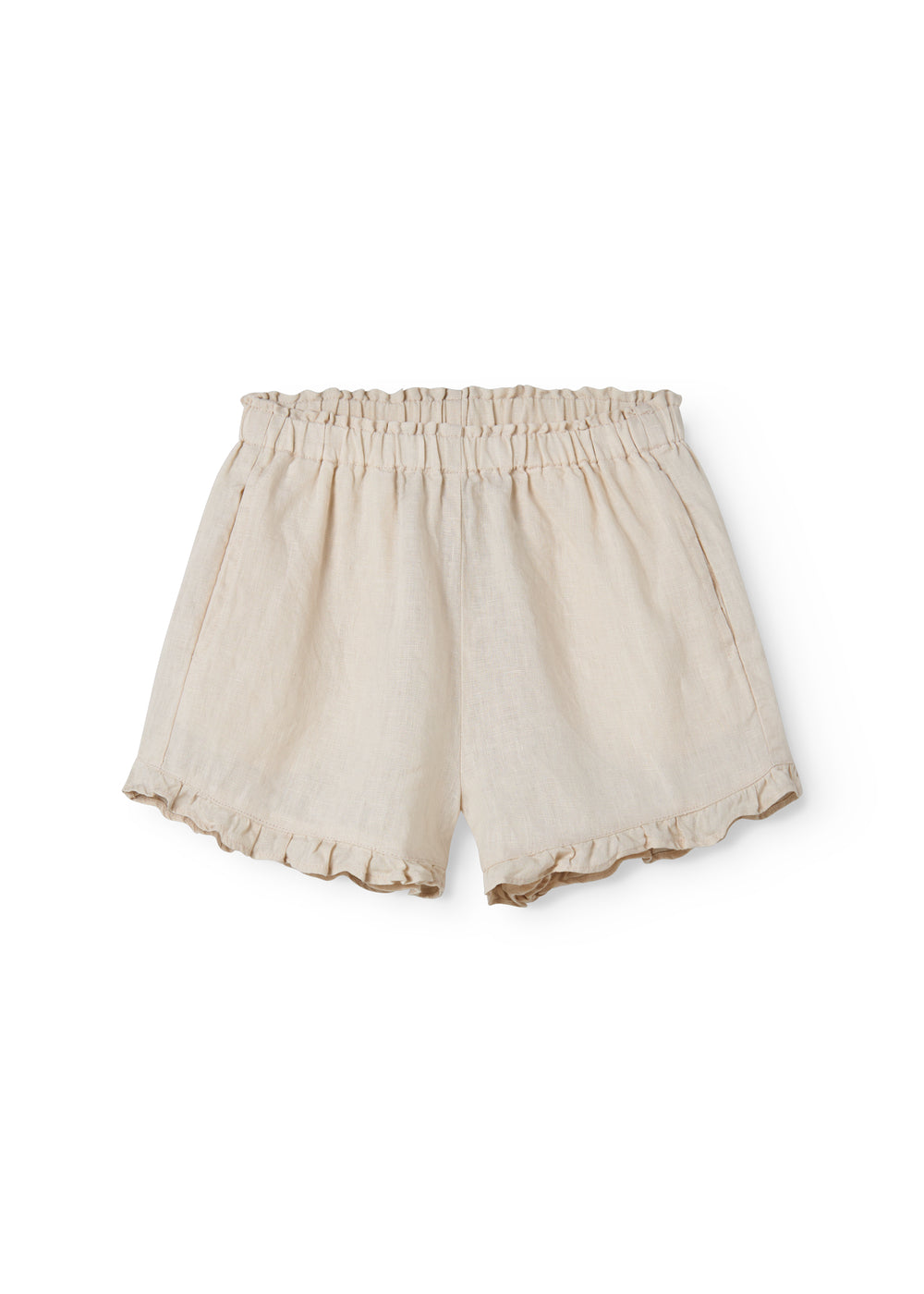 Linnen kort broekje - Pala Frill - Kit/Beige - MarMar Copenhagen voor