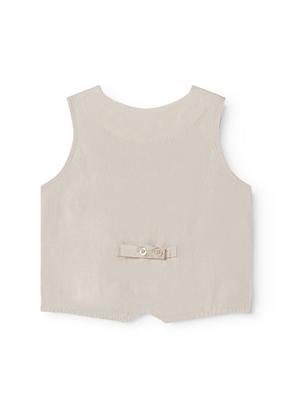Gilet Jalfa - Linnen - Kit/Beige - MarMar Copenhagen achter