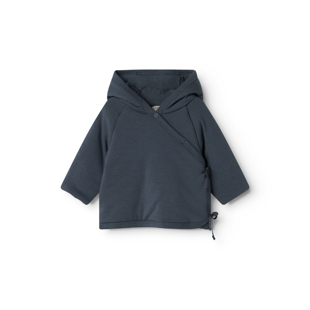 MarMar Copenhagen Rex Modal Padded Jacket Jasje met Capuchon en Omvouwbare Mouwen TENCEL™ Modal en Biologisch Katoen Blue Donkerblauw navy