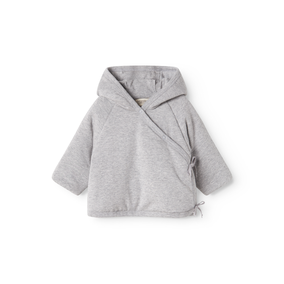 MarMar Copenhagen Rex Modal Padded Jacket Jasje met Capuchon en Omvouwbare Mouwen TENCEL™ Modal en Biologisch Katoen grey melange grijs