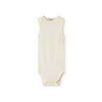 Romper mouwloos - Bini Wool Rib - Merinowol - MarMar Copenhagen natural wit