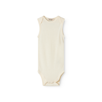 Romper mouwloos - Bini Wool Rib - Merinowol - MarMar Copenhagen natural wit