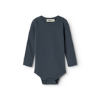 MarMar Copenhagen Plain Body Modal Long Sleeve  Zacht Baby Romper met Lange Mouwen TENCEL™ Modal & Biologisch Katoen blue navy donkerblauw