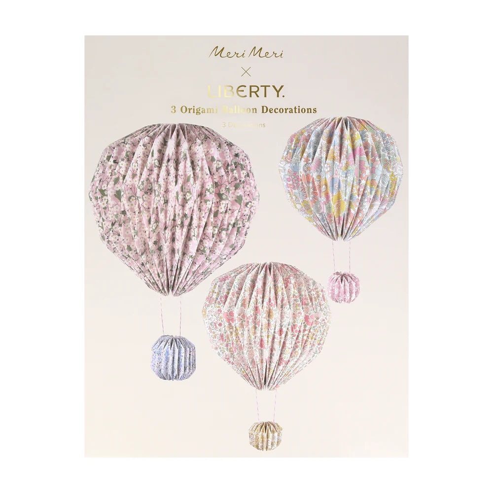 Meri Meri x Liberty Origami – Ballondecoraties – Set van 3