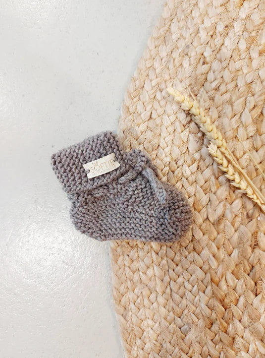 Baby slofjes - 0-6 maanden - Merino wol - Hangemaakt - Softie Baby Musthaves