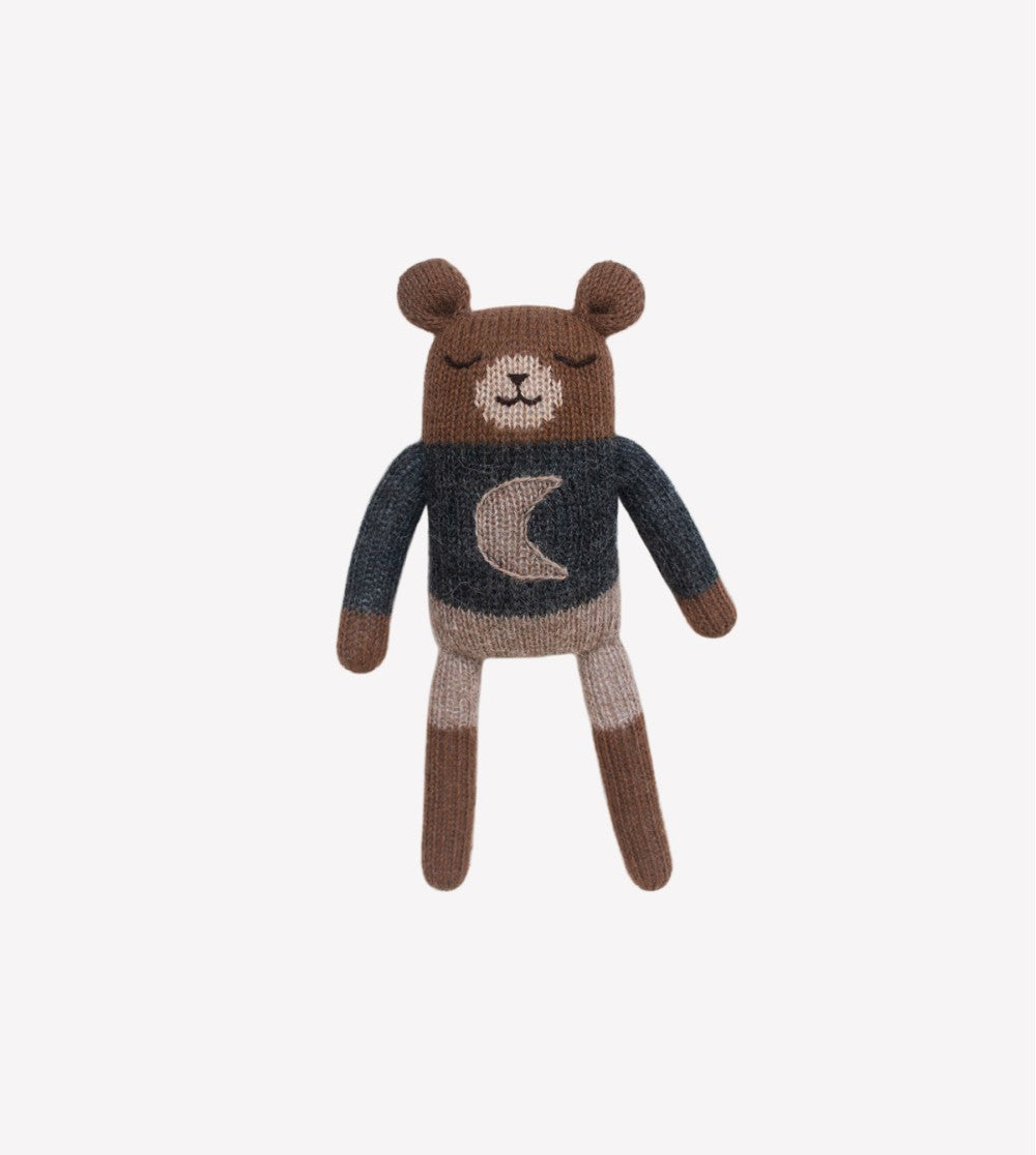 Gebreid knuffelbeertje/Teddy - Midnight - Alpaca wol - Main Sauvage x Organic Zoo - productfoto