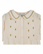 Top Short Sleeve - Blouse Broderie - Organic Cotton - Cream - Emile et Ida