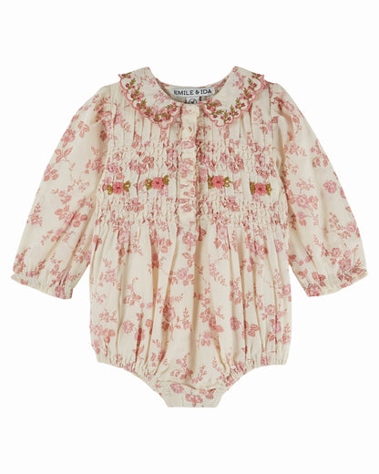 Romper Combibloomer Smockée Brodée – Rosalie – Biologisch katoen – Emile et Ida