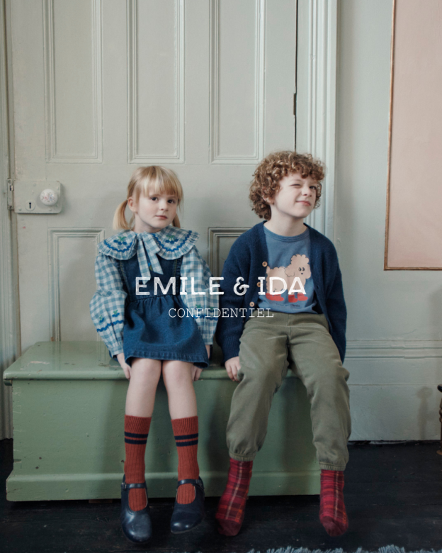 Sweater Poodle - Biologisch katoen - Ocean - Émile et Ida
