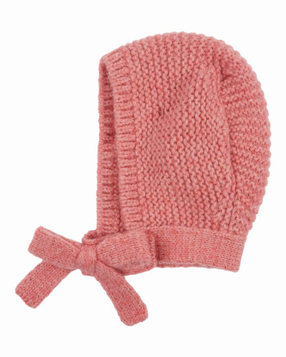 Gebreide capuchon met strik – Merinowol en Mako-katoen – Emile et Ida  De Capuche Noe