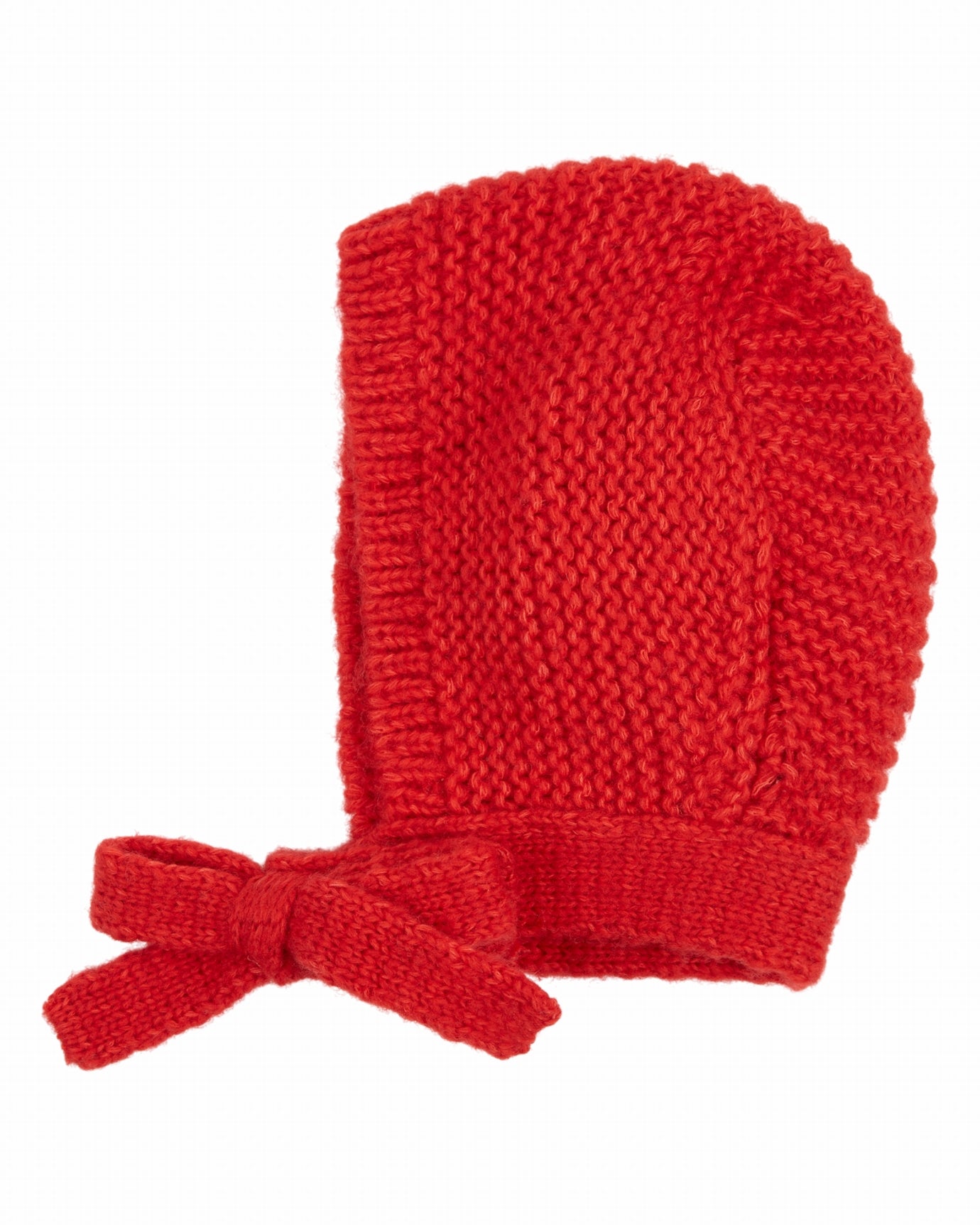Gebreide capuchon met strik – Merinowol en Mako-katoen – Emile et Ida  De Capuche Noe