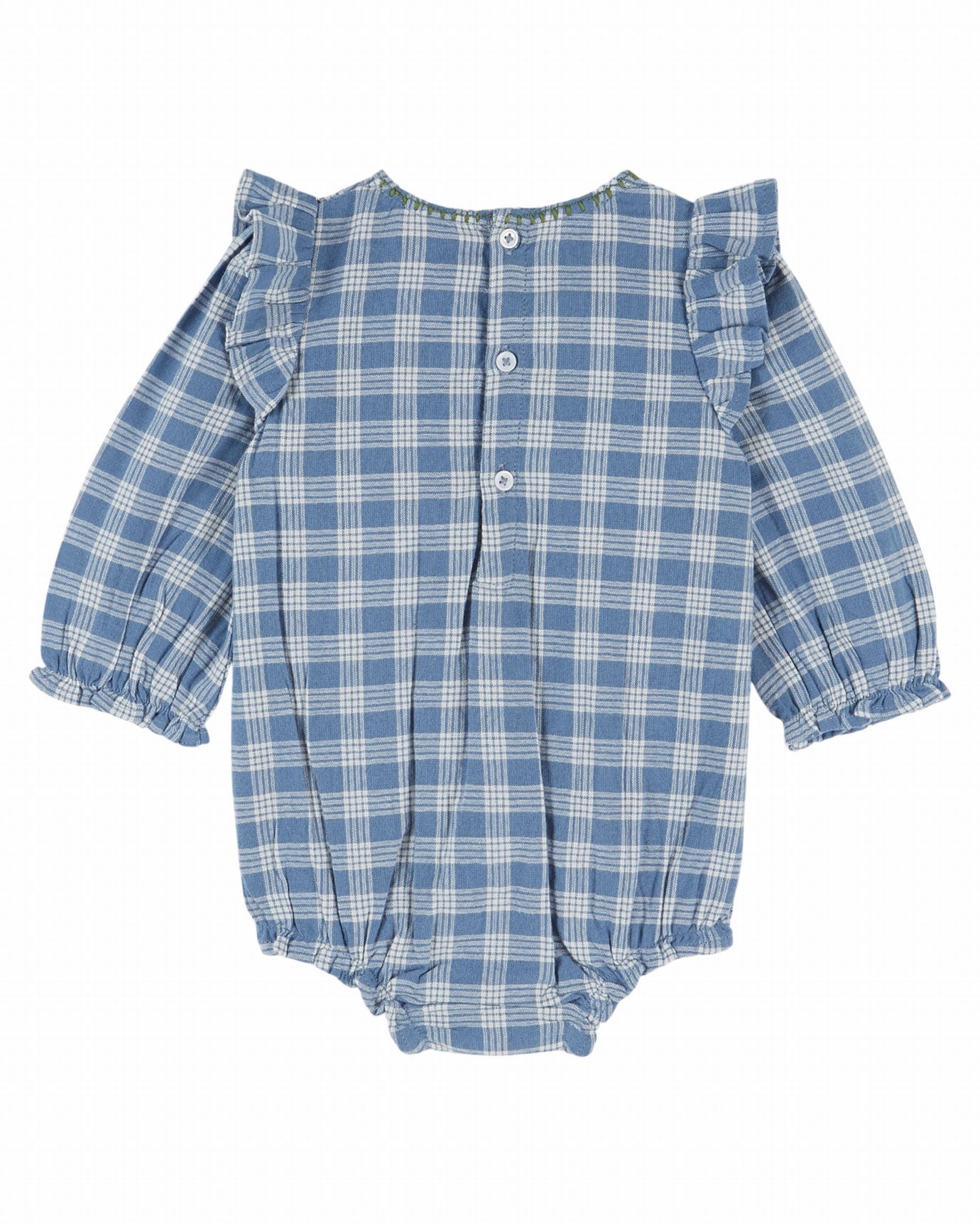 Babyromper met ruches en borduursel - Carreaux Celestine - Emile et Ida - voorkant - afbeelding 4