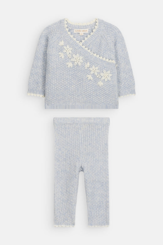 Ensemble bébé Lilana haut et bas – Cloud – Mélange de Tencel et d’alpaga – Louise Misha