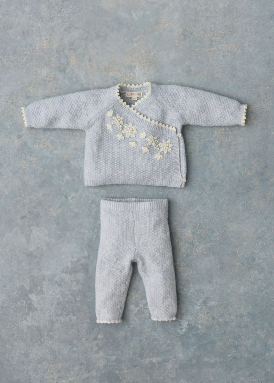 Ensemble bébé Lilana haut et bas – Cloud – Mélange de Tencel et d’alpaga – Louise Misha