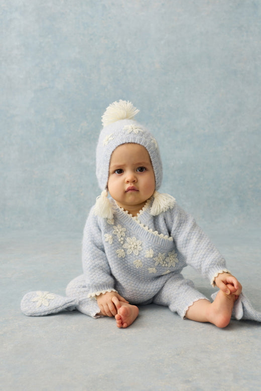 Ensemble bébé Lilana haut et bas – Cloud – Mélange de Tencel et d’alpaga – Louise Misha