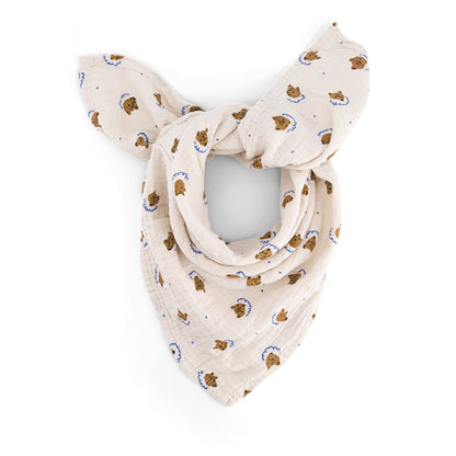 Hydrophilic cloth Bianca - Teddy/bear print - Muslin cotton - Rose in April