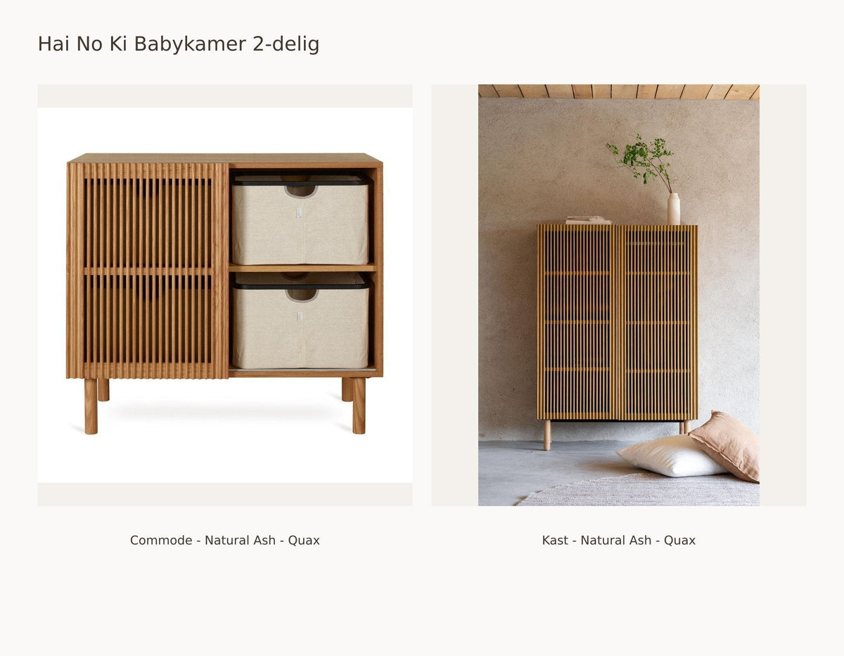 Quax Hai No Ki Babykamer 2-delig – Natural Ash – Commode – Kledingkast: set met Commode - Natural Ash - Quax, Kast - Natural Ash - Quax.