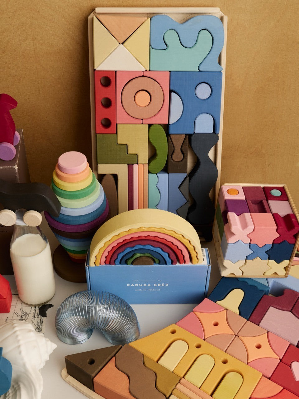 Houten bouwblokken - Collage – Open-ended play – Raduga Grëz
