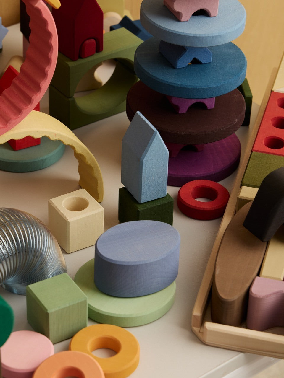 Houten bouwblokken - Collage – Open-ended play – Raduga Grëz