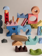 Houten bouwblokken - Collage – Open-ended play – Raduga Grëz