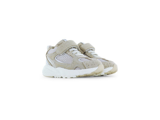 Beige sneaker – Microfiber suède & mesh – Shoesme