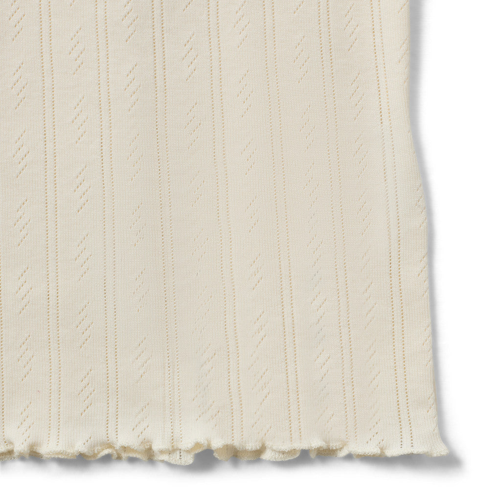 Hemd pointelle - Katoen - Off White/Wit - Sofie Schnoor close up