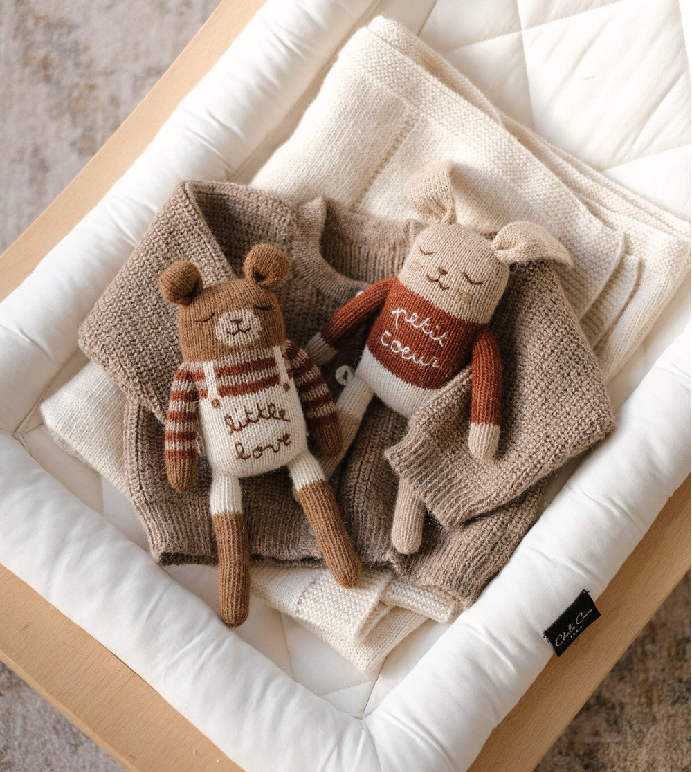 Gestrickter Kuschelbär/Teddy – Little Love – Alpakawolle – Main Sauvage