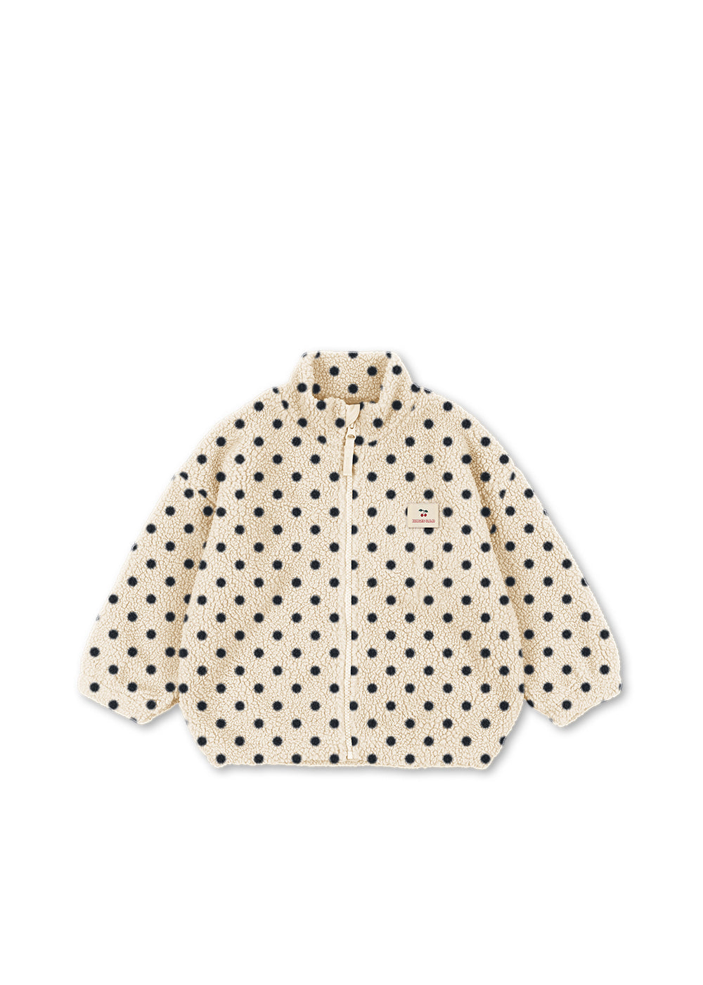 Teddy-Jacke - Jody Embroidery Teddy Jacket GRS - Polka dot/Cherry - Konges Sløjd