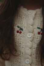 Cocola Cardigan - 100% Wool - Openwork/Buttercream - Konges Sløjd