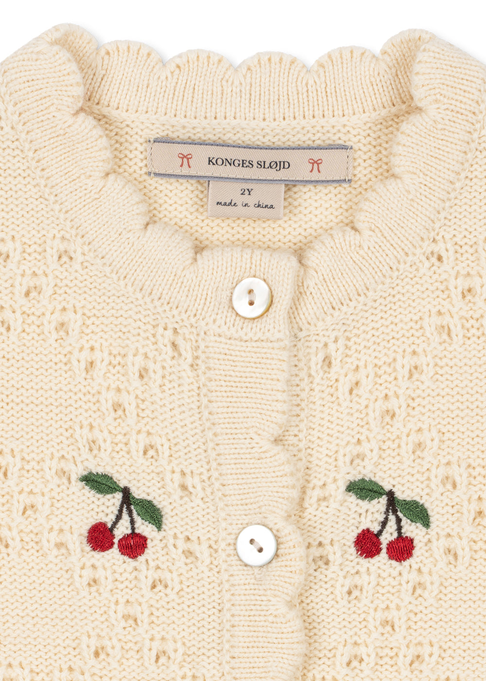 Cocola Cardigan - 100% Wool - Openwork/Buttercream - Konges Sløjd