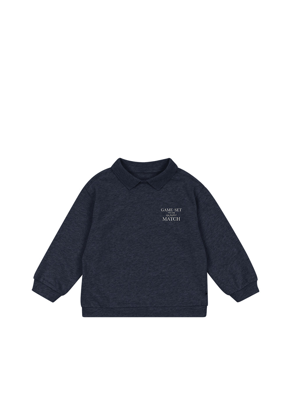 Sweat polo Spotty LS – Navy Blazer – Konges Sløjd : dos du sweat polo bleu foncé.