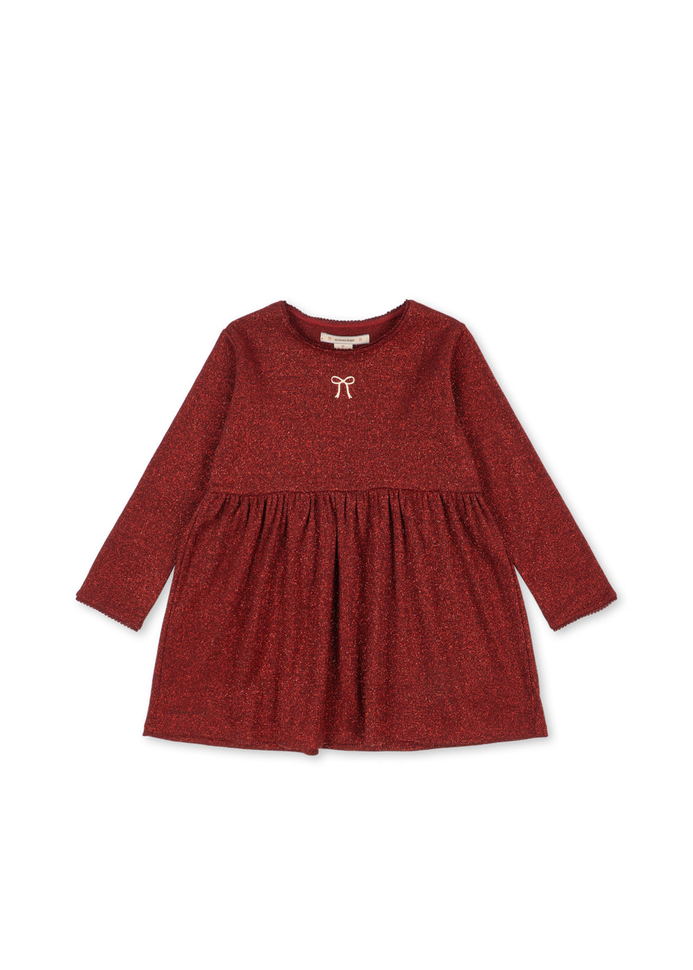 Robe Roli à paillettes – Dahlia Rouge – Coton biologique – Konges Sløjd