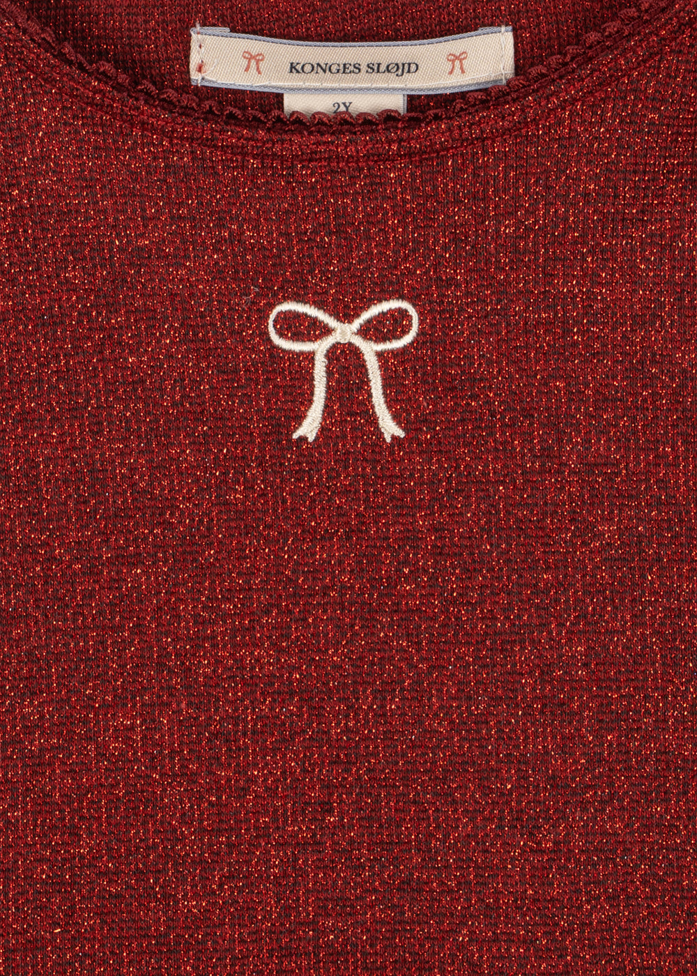 Robe Roli à paillettes – Dahlia Rouge – Coton biologique – Konges Sløjd