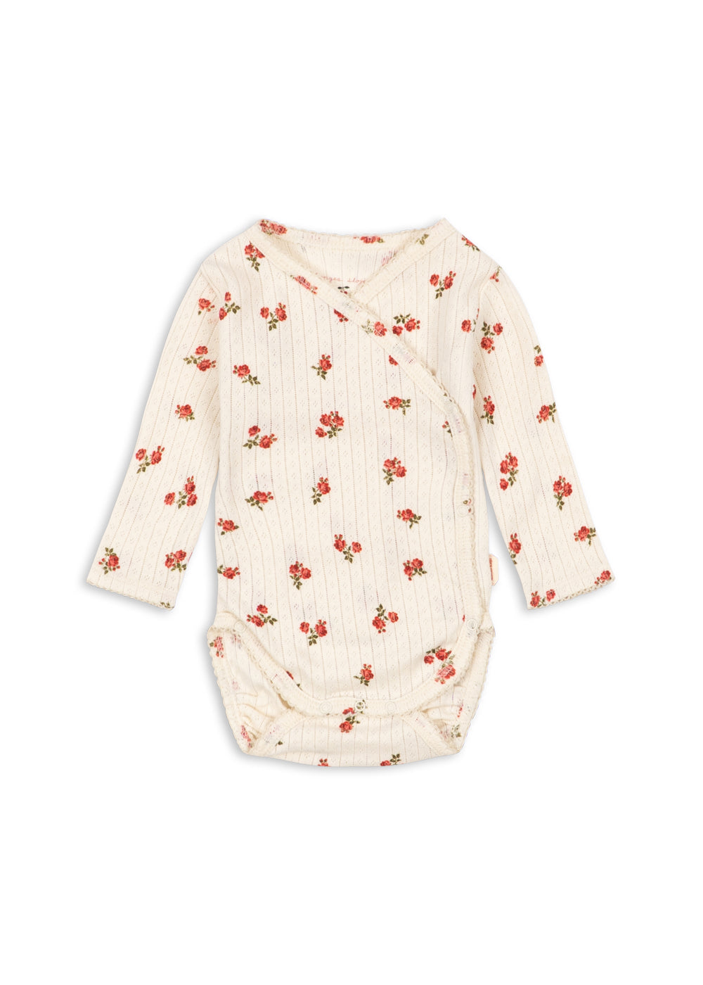 Minnie Newborn Body – Rosa Rouge – Floral wrap onesie – GOTS organic cotton – Konges Sløjd