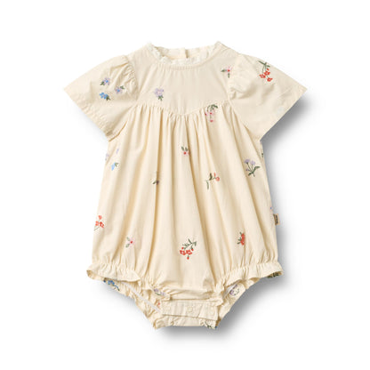 Romper Margit - Borduurde bloemen - Biolgosch katoen - Ivory/Wit - Wheat voor