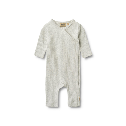 Boxpakje - Wrapsuit L/S Everest - Biologisch katoen - Grey melange/Grijs - Wheat voor