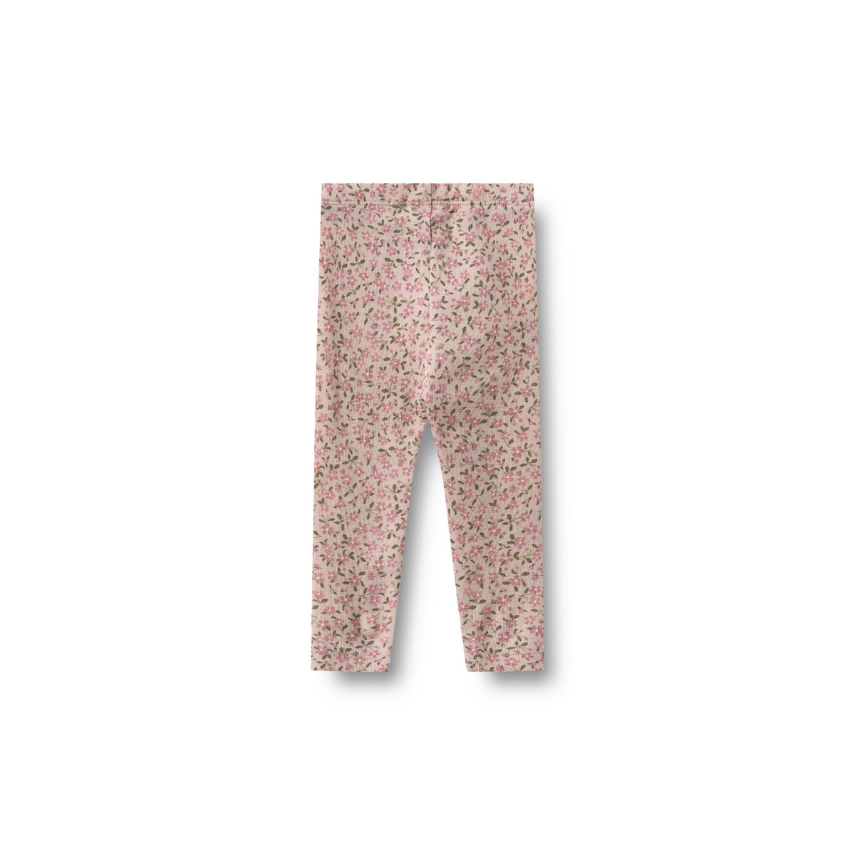 Wollen legging Agi - Pale Lilac Flowers - 100% merino wol - Wheat achter