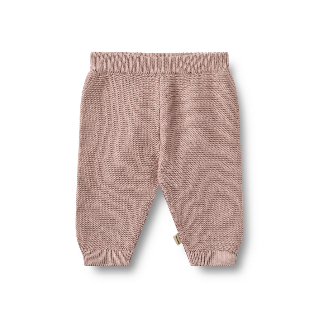 Gebreid broekje Antonie - Biologisch katoen - Wheat dry rose voorkant