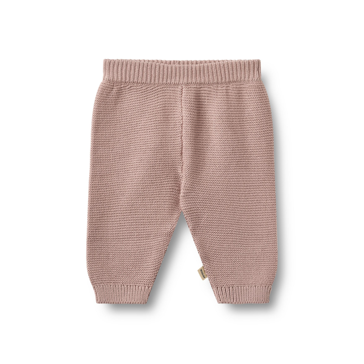 Gebreid broekje Antonie - Biologisch katoen - Wheat dry rose voorkant