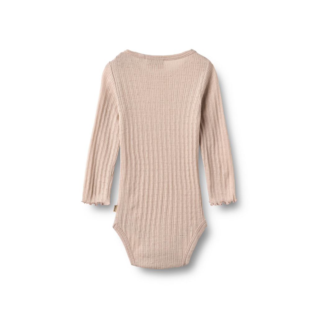 Wol-zijde romper Liea - Pale Lilac - Merino wol en zijde - Wheat achter