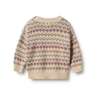 Jacquard trui Harlow - Off White - Biologisch katoen - Wheat baby achterkant