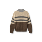 Half zip trui Simo - Dry Wood - Biologisch katoen - Wheat  achter