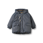 Doudoune d'hiver imperméable - Gris-bleu - Polyester recyclé - Devant blanc