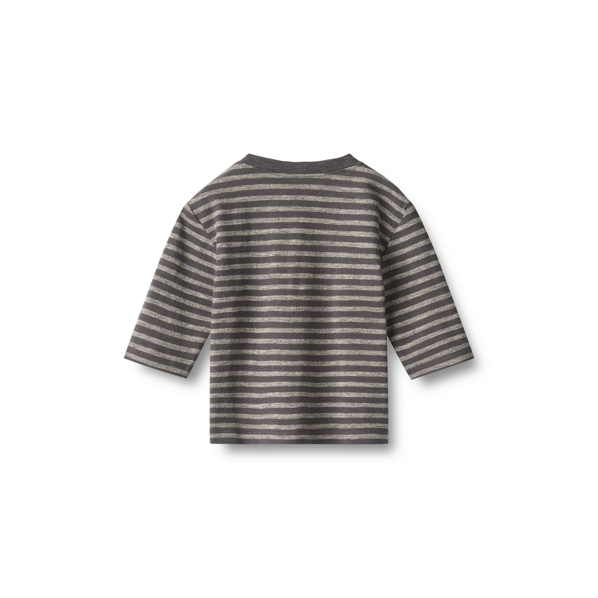 T-shirt met lange mouwen Ross - Dark Charcoal Stripe - Biologisch katoen - Wheat achter