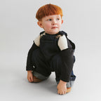Tuinbroek denim Marley - Biologisch katoen - Dark blue/donkerblauw - Wheat zittend