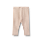 Wol/zijde baby legging - Pointelle Agi - Pale Lilac - Merino wol en zijde - Wheat achterkant
